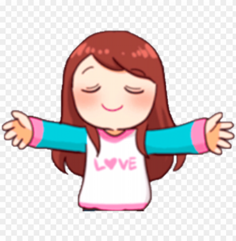 hug mc - fangirl's activities stickers line Clear Background Isolated PNG Illustration