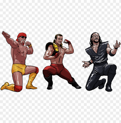 hulk hogan shawn michaels and the undertaker - illustratio PNG pictures without background