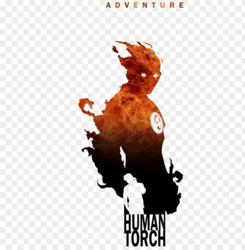 human torch photo - silhouette marvel logo superhero PNG Image with Isolated Transparency