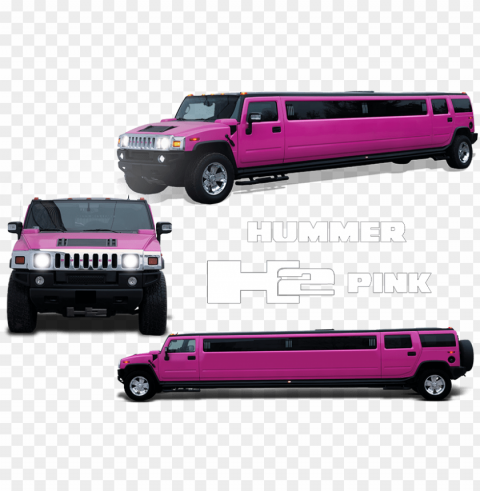 Hummer H2 Pink - Limousine PNG Icons With Transparency