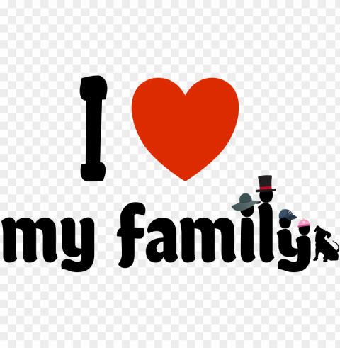 i love my family with four funny hats and the dog - heart PNG files with no royalties