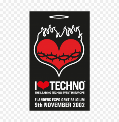 i love techno 2002 vector logo free Transparent graphics PNG