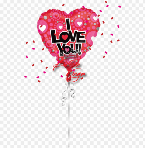 i love you heart dot - 18 inch love heart dot pattern 2s- flat PNG transparent backgrounds