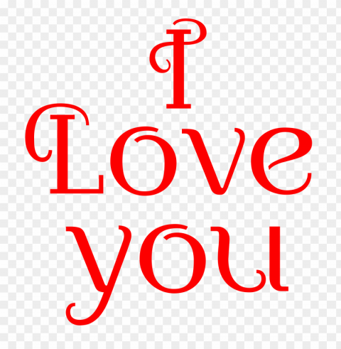 i love you text red color PNG transparency images