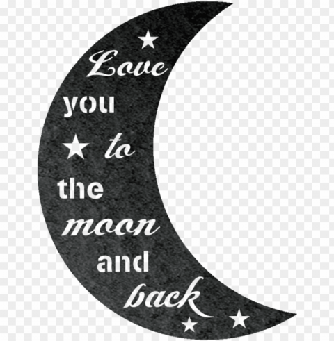 i love you to the moon & back - love Transparent Background PNG Isolated Art