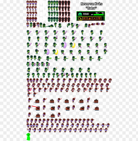 i made a sprite sheet for a reverse version of kris - kris sprite sheet deltarune Clear background PNG images comprehensive package