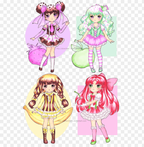 i started these last month and now i can finally submit - anime dessert girls PNG transparent backgrounds