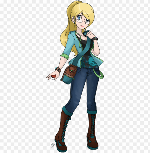 i think you would look like this if you were a pokemon - blonde female pokemon trainer PNG images for merchandise