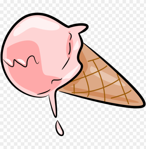 ice cream clipart - melting ice cream clipart Isolated Object on Clear Background PNG
