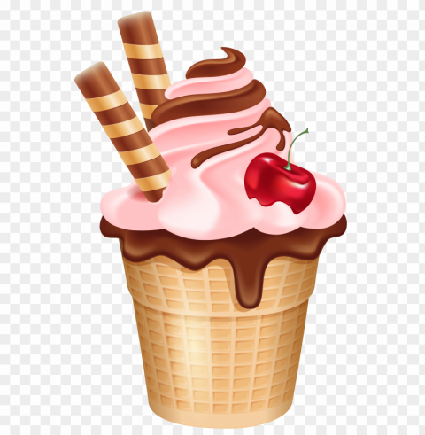 ice cream food file Isolated Character on Transparent Background PNG