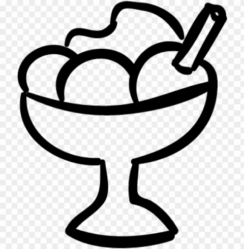 ice cream hand drawn dessert cup vector - ice cream dessert icon PNG images with alpha transparency wide selection