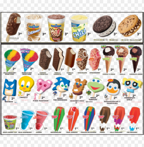ice cream truck menu - ice cream truck treats Clear PNG pictures package