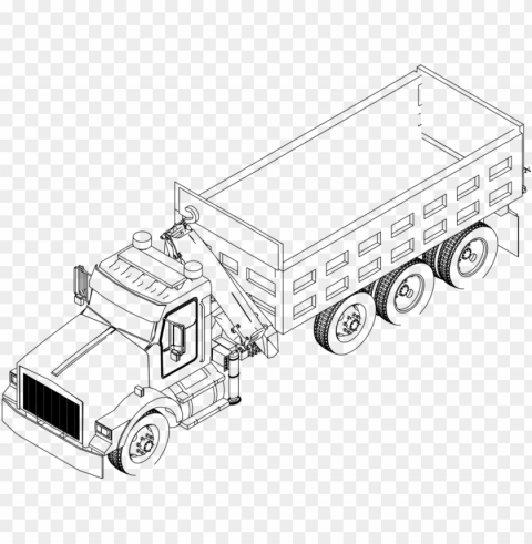 ickup truck motor vehicle coloring book - line drawing truck Transparent background PNG clipart