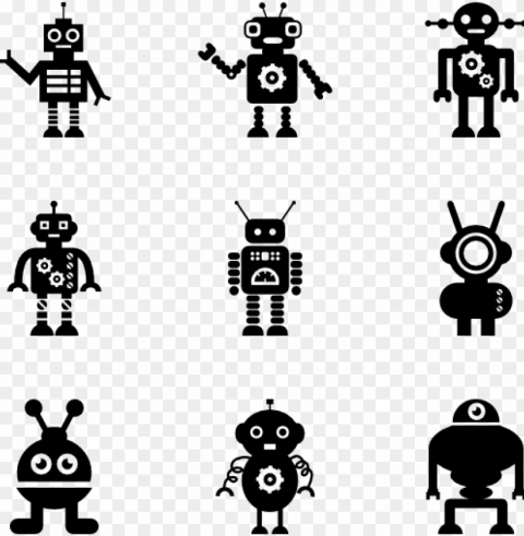 icon packs svg psd eps - robot icon vector PNG images with alpha channel diverse selection