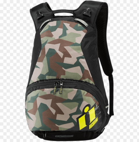 icon textile stronghold camo block style motorcycle - icon stronghold backpack - greenneon-yellow - 17 l PNG images with transparent space