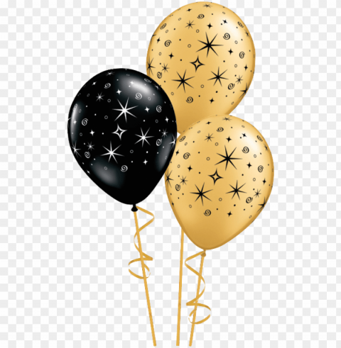 icture - black and gold balloons transparent PNG with no background required
