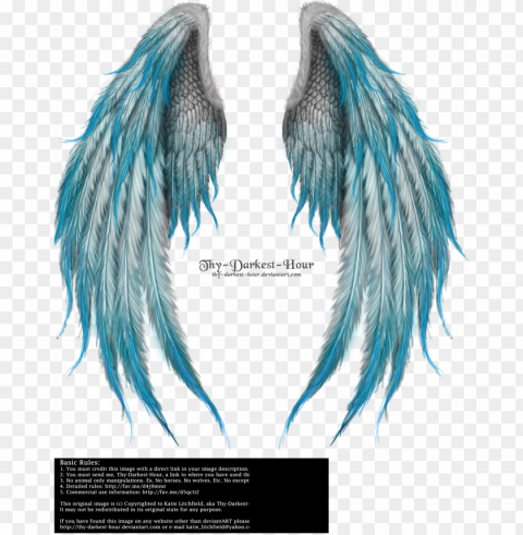icture free winged fantasy v phoenix blue by thy - fallen angel wings Isolated Item on HighQuality PNG