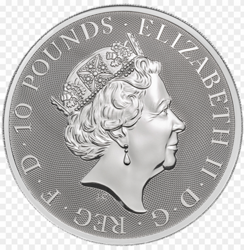 icture of 2018 10 oz british silver queens beast griffin - silver PNG images for printing