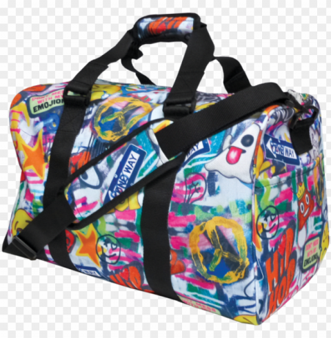 icture of emoji graffiti duffle bag - graffiti duffle ba PNG Graphic with Transparent Background Isolation