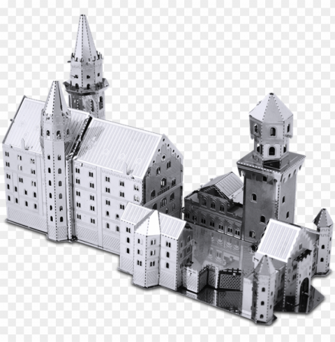 icture of neuschwanstein castle - 3d metal models swan castle PNG Isolated Subject with Transparency