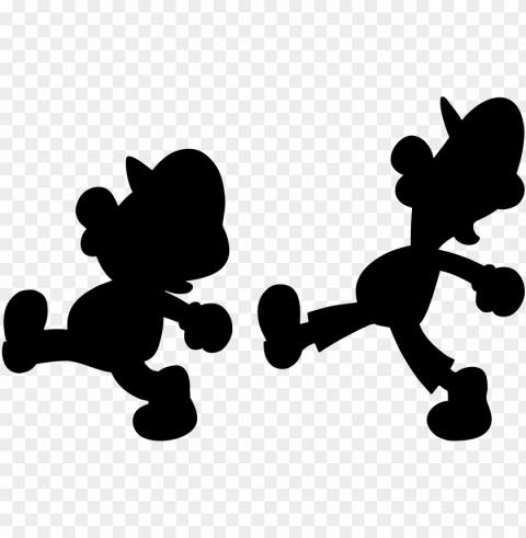 icture royalty free idubbbz drawing silhouette - mario and luigi silhouette Transparent Background Isolated PNG Item