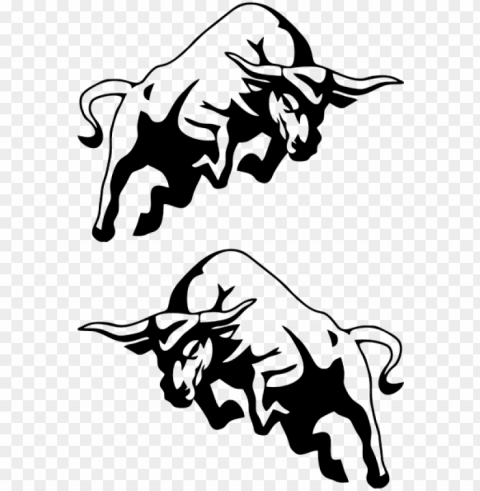 icture transparent download bull transparent sticker - black and white bull logo Isolated Artwork with Clear Background in PNG