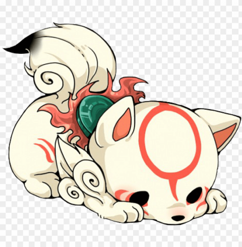 icture transparent stock chibi amaterasu foxes related - okami chibi Isolated Artwork on Clear Background PNG