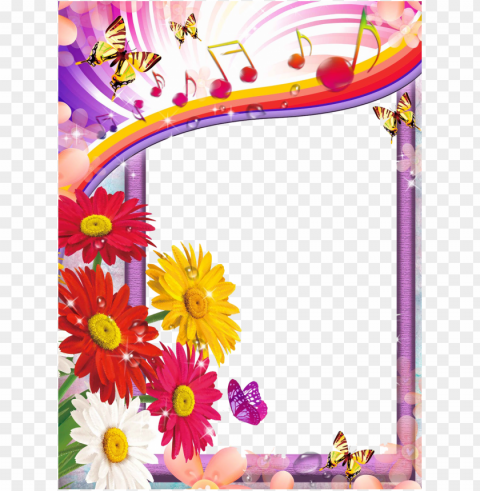 ictures images flower pictures exotic flowers adobe - frame with flowers Transparent Background PNG Isolated Design