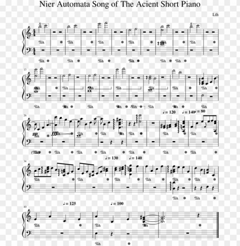 ier automata sheet music - nier automata piano collection official score book Free PNG images with alpha channel set