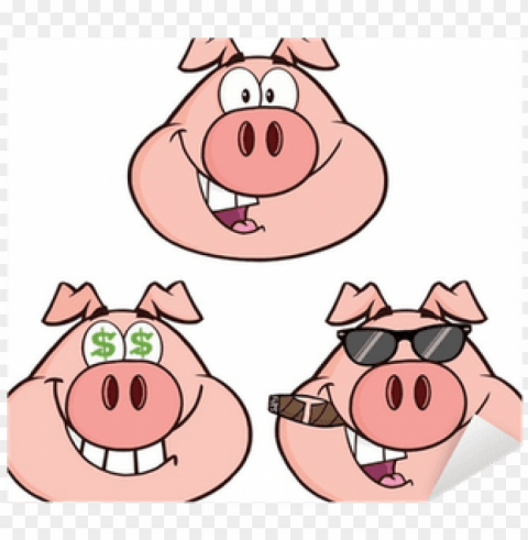 ig head cartoon characters - cerdo feliz animado Isolated Subject in HighQuality Transparent PNG