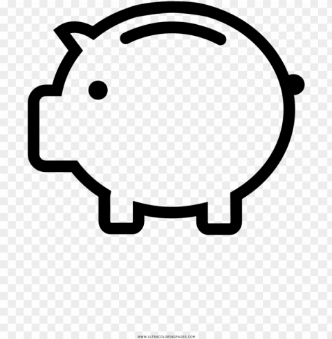 iggy bank coloring page - piggy bank clipart free black and white Transparent Background Isolated PNG Art
