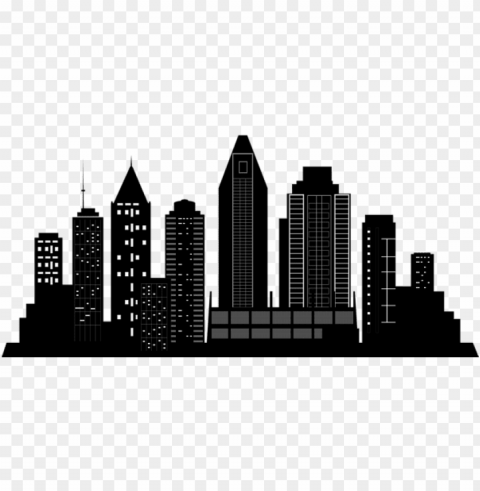 ight drawing skyscraper - san diego city silhouette PNG Image with Isolated Graphic Element