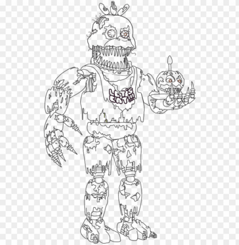 ightmare chica in progress - nightmare chica coloring pages PNG files with no background assortment