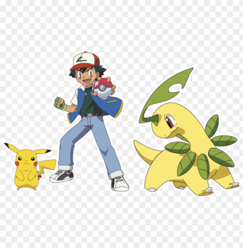 ikachu - bayleef - official pokemon fiction race to danger book Clear Background Isolated PNG Illustration