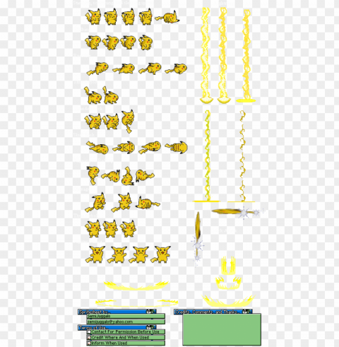 ikachu db sprites - pikachu sprite sheet PNG images for websites