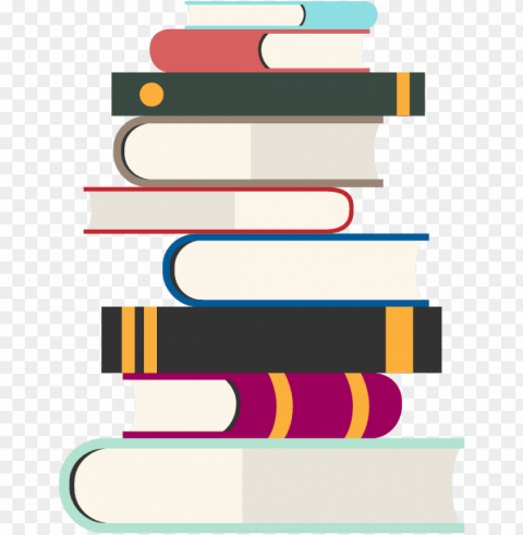 ile of books download - flat book vector PNG Graphic Isolated with Transparency