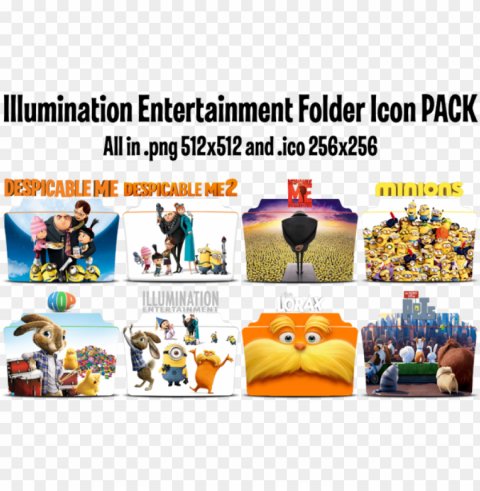 illumination entertainment icon folder pack by mohandor-d9xq97b - cartoni animati hop dvd Isolated Artwork on HighQuality Transparent PNG