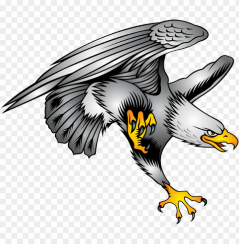 Illustration Gray Eagle Tattoo Transparent Background Isolation In HighQuality PNG