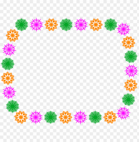 illustration of a blank frame border of colorful shapes - mothers day border template Isolated Artwork in Transparent PNG