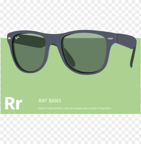 illustration of a ray ban wayfarer pair of sunglasses - parallel PNG Graphic Isolated with Transparency