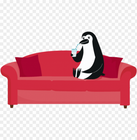 illustration of percy penguin sitting on a loveseat - percy the penguin cibc Clear PNG