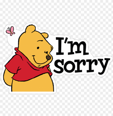 i'm sorry - pooh sticker PNG transparent elements package
