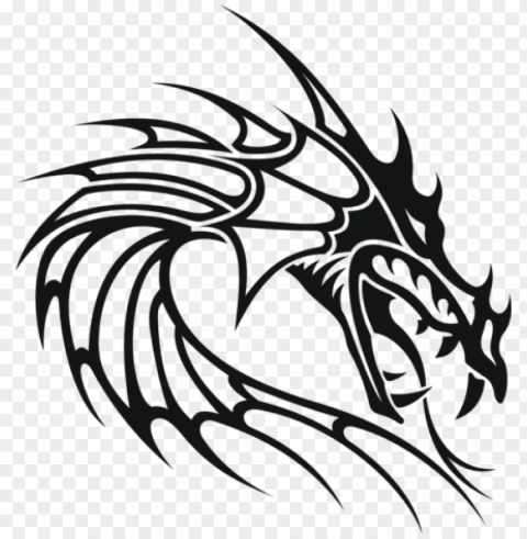 image black and white stock dragon tribal design ideas - simple chinese dragon head drawi High-resolution PNG images with transparent background
