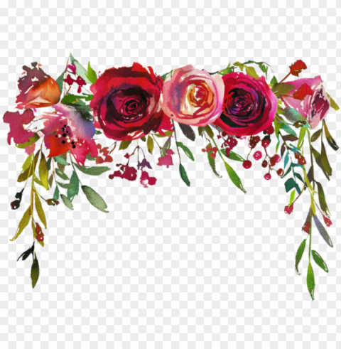 image du blog zezete2 - burgundy watercolor flower border PNG picture PNG transparent with Clear Background ID 1d11b104