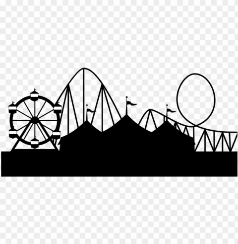 image library stock popcorn clipart silhouette free - amusement park silhouette PNG for social media