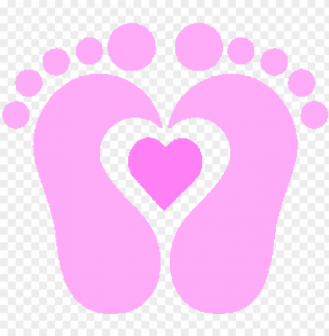 image of baby footprint clipart - baby feet with heart sv Isolated Object on Transparent PNG