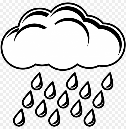 image of rain cloud clipart clipartoons - rain clip art black and white Transparent Background PNG Isolated Design