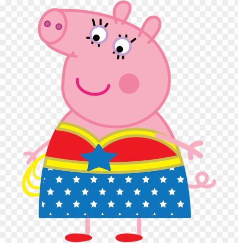  peppa pig mulher maravilha 01png ichc channel - peppa maravilha Clear image PNG