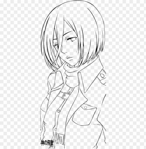 image transparent attack on titan - attack on titan mikasa lineart PNG images with clear alpha layer