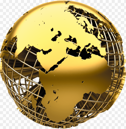 import clip art earth - world gold icon Isolated Graphic on Clear PNG